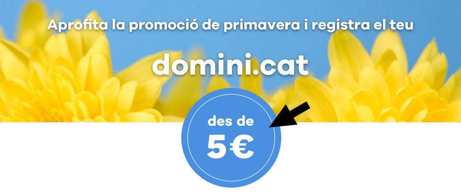 PROMO PRIMAVERA ALTA DOMINIO .CAT  5 €